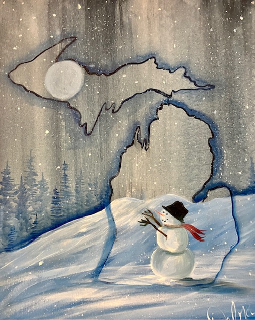 Michigan Snowman Winter