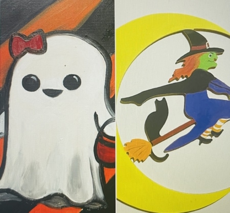 Cute Ghost/Witch Wood Craft