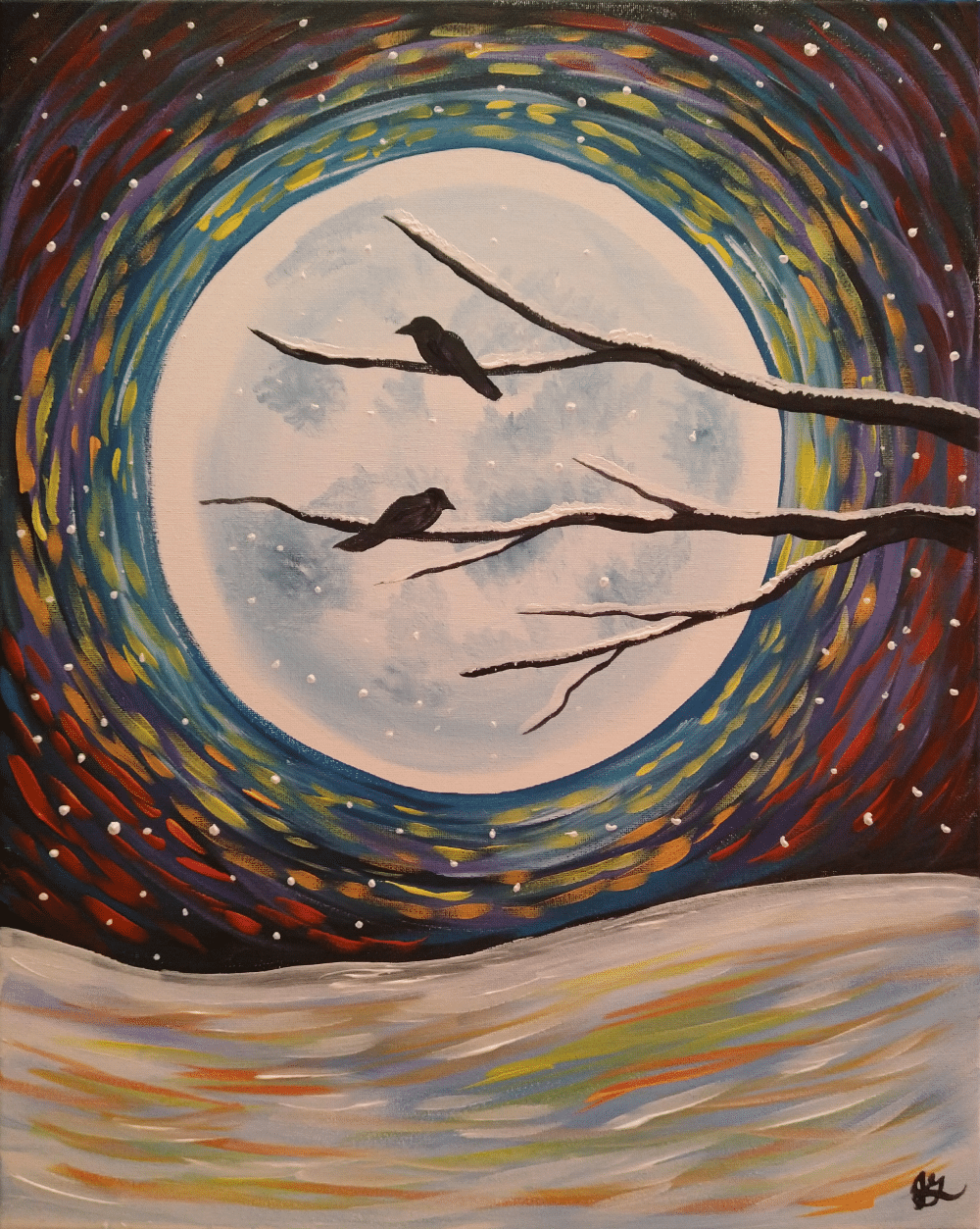 Holiday Paint Party - Winter Moon Birdies