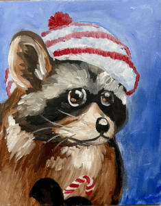 Learn Painting - Carmel Paint Party - Peppermint Raccoon
