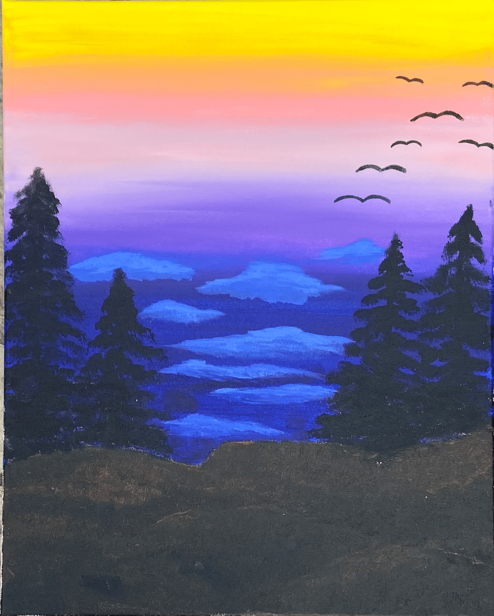 Carmel Paint Night - Mountain Landscape - Paint and Sip - Danny Boy Beer Works - Wine and Canvas