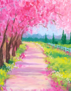 Broad Ripple Painting Class - Spring Day Blooms - Condado Tacos - Paint and Sip - Wine and Canvas