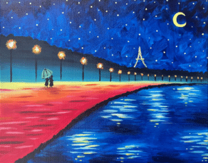 Mass Ave Paint and Sip - Paris at Midnight - Ralston's Drafthouse - Downtown Indy - Mass Ave