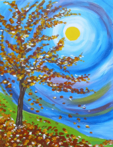 Fishers Paint Party - Fall Moon - Paint and Sip - Schoolhouse 7 Cafe - Wine and Canvas Greater Indianapolis - August 2024 - South Indy Paint and Sip - Fall Moon - Colonial Tavern - September 2024