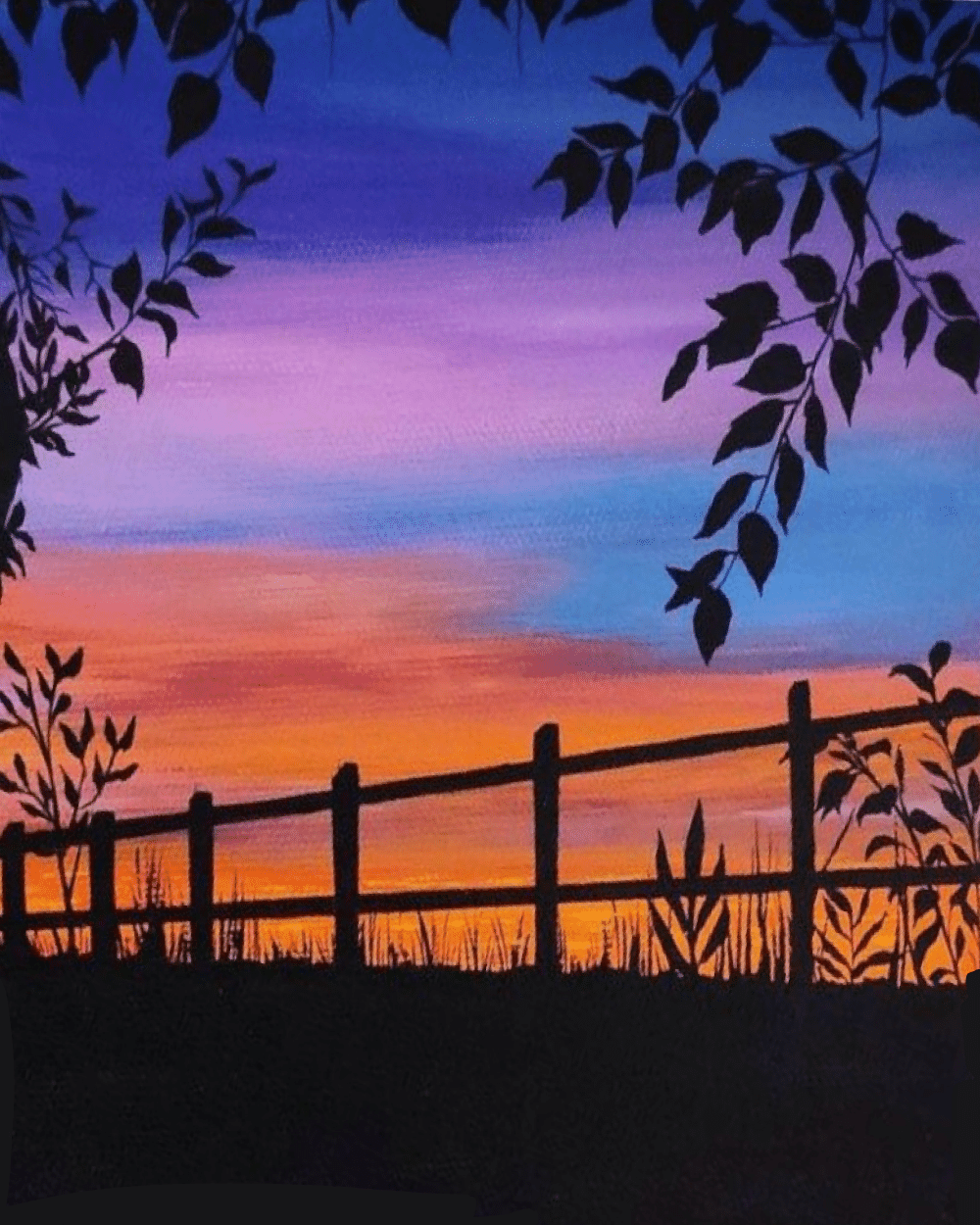 Broad Ripple Paint Night - Farm Sunset - Condado Tacos - Paint and Sip - Wine and Canvas Greater Indianapolis - September 2024