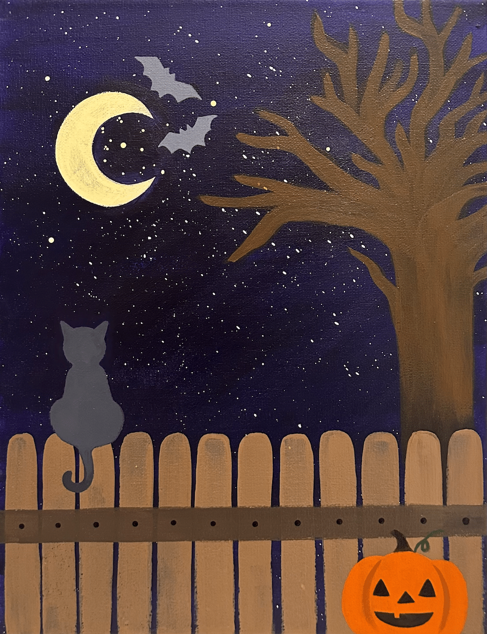 South Indy Halloween Paint Party - Meow At The Moon - Colonial Tavern - Paint and Sip - Wine and Canvas Greater Indianapolis - October 2024