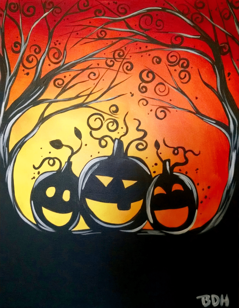 Indy Halloween Paint Party - Laughing Jack-O-Lanterns - Red Lion Grog House - Paint and Sip - Wine and Canvas Greater Indianapolis - October 2024