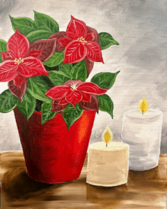 Fountain Square Beginner Paint Fun - Poinsettias