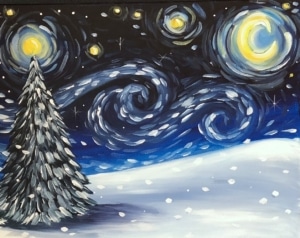 Fishers Paint Party - Winter Starry Night