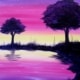 paint party - sunset on the pond
