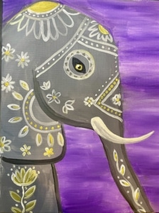 🎨✨ Boho Elephant Paint Party Event ✨🍷