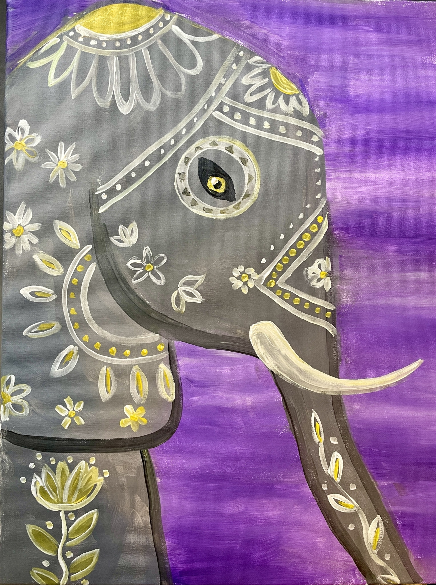 🎨✨ Boho Elephant Paint Party Event ✨🍷