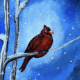 🎨 Carmel Painting for Beginners - Winter Cardinal 🍷