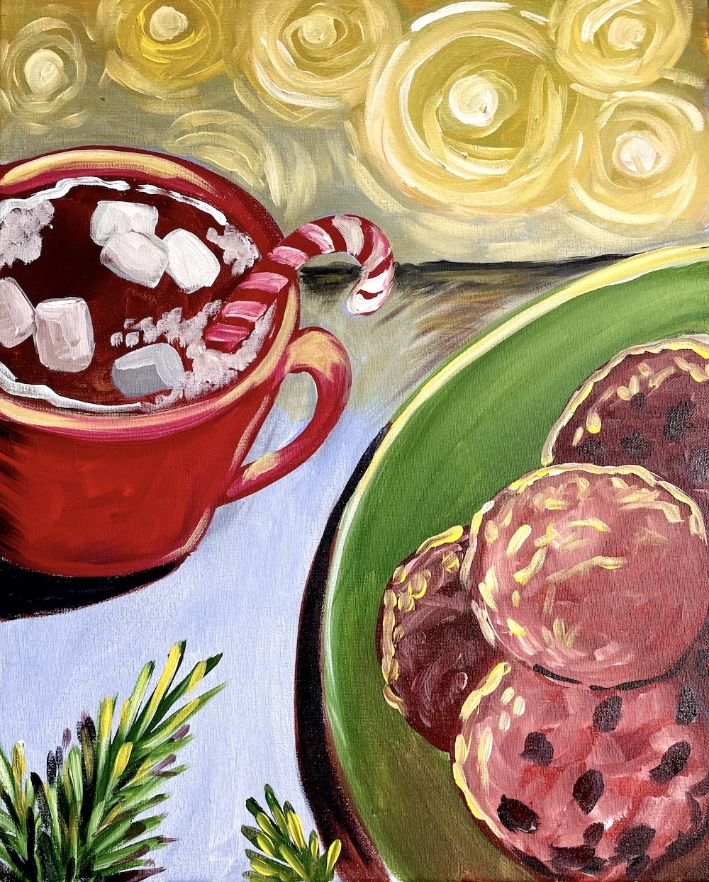 paint and sip Winter Treats