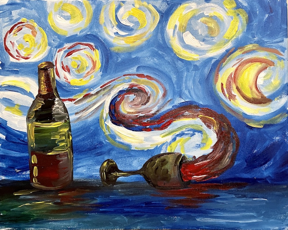 paint and sip Starry Wine