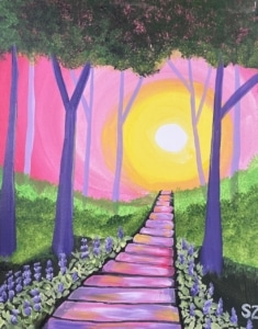 paint and sip Forest path