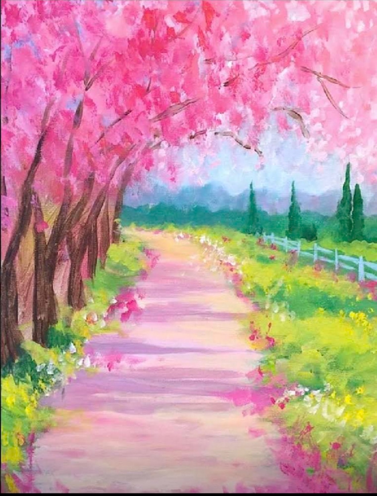 paint and sip Pink pathway