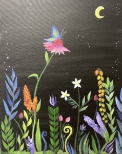 Broad Ripple Paint & Sip - Nighttime Garden