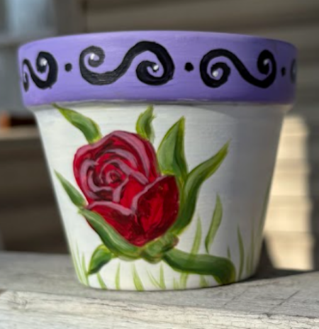 Fountain Square Floral Paint - Flower Pots
