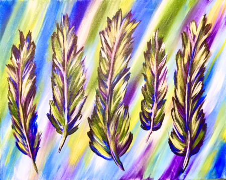 Carmel Paint Party - Glass Feathers