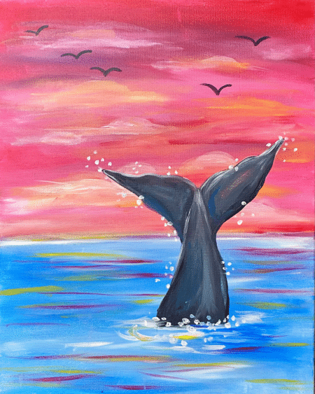 Fountain Square Sip n Paint - Whale Tail