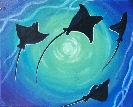 Carmel Serene Sip n Paint- Swimming with Rays