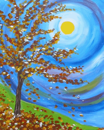 Fall Moon Painting