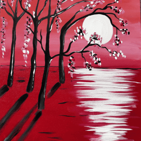 Broad Ripple Sip and Paint - Moonlit Blossoms