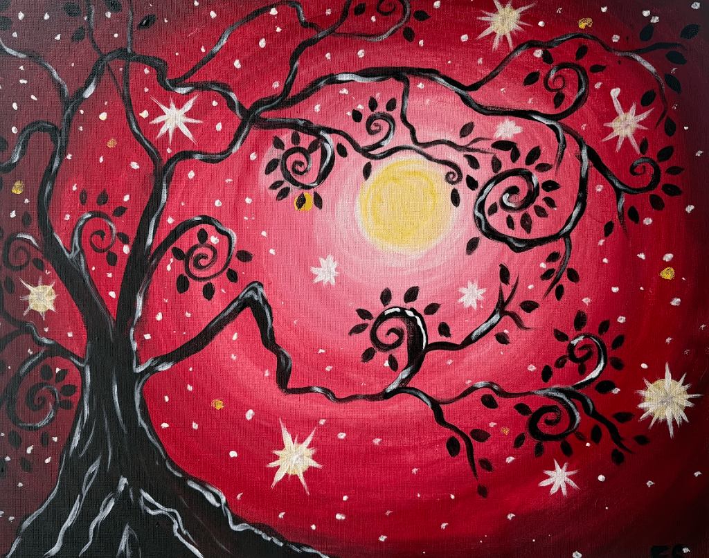 Fountain Square Winter Wine and Paint - Magical Tree