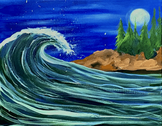 Carmel Paint Party- Wave By Moonlight