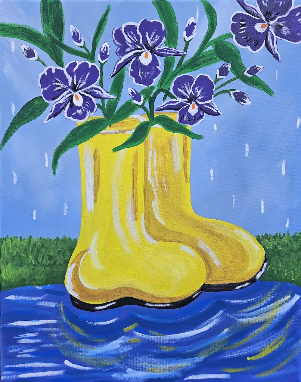 Fountain Square Paint Party Rain Boots