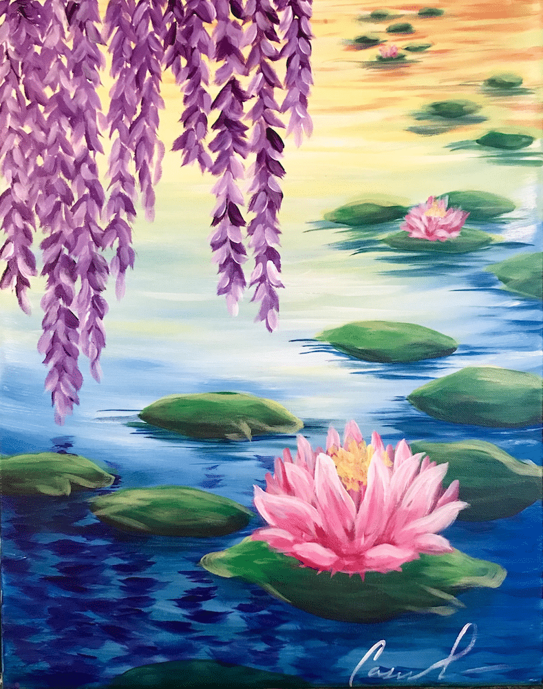 Carmel Paint and Sip Event - Water Lillies and Willows