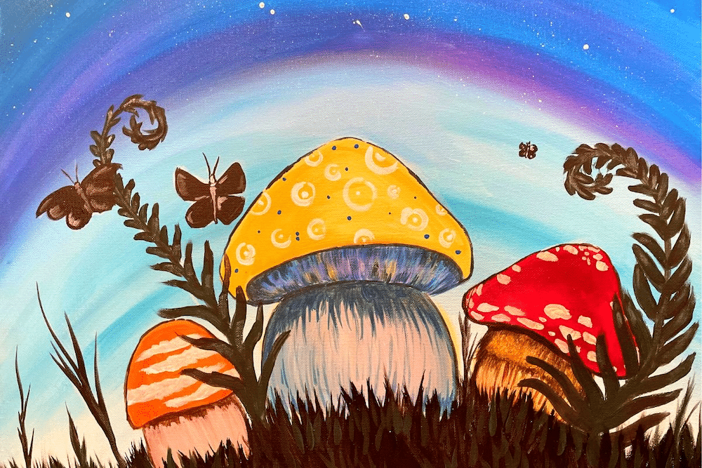 Broad Ripple Paint N Sip - Dancing Mushrooms