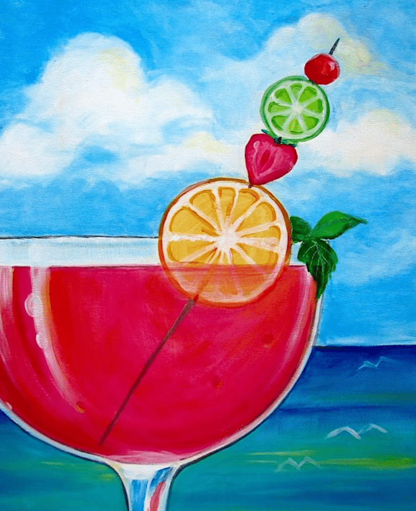 Greenwood Paint and Sip - Margarita on the beach