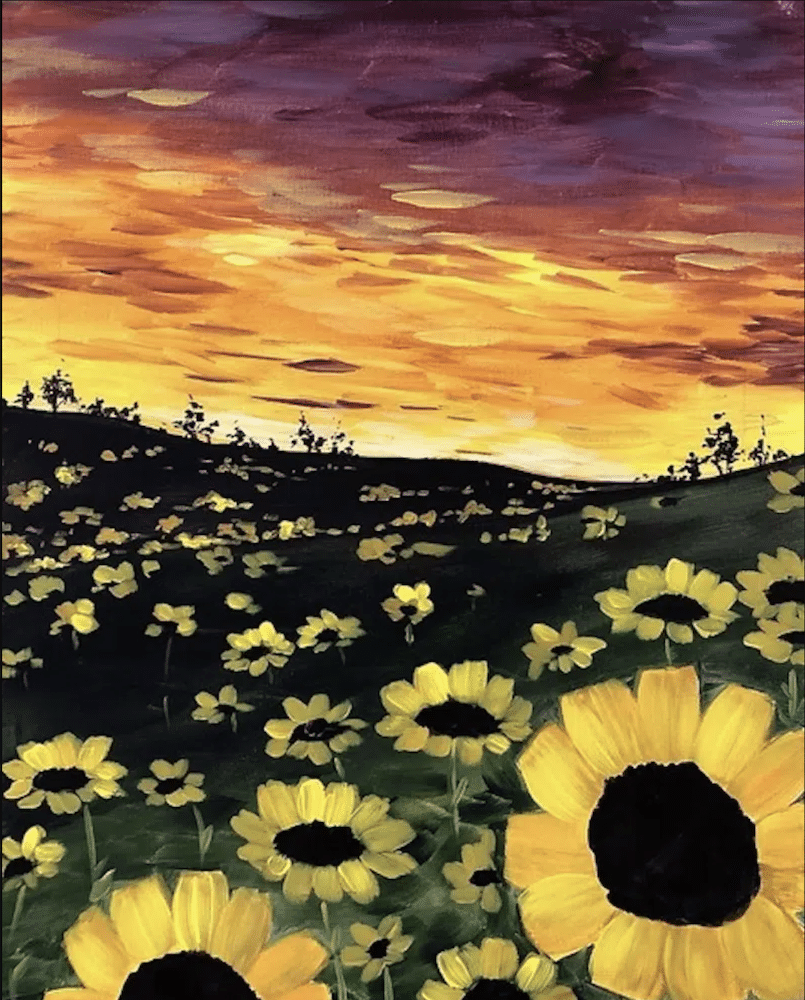 Broad Ripple Paint N Sip - Sunset on a Sunflower Field