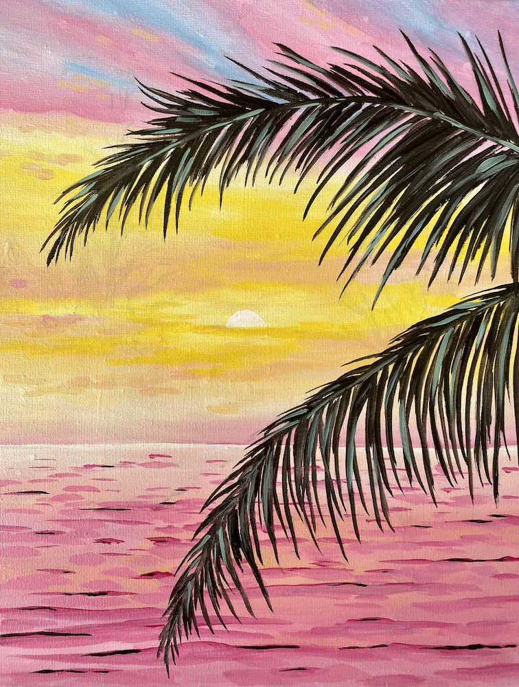 Greenwood Paint and Sip - Pretty Pink Palms