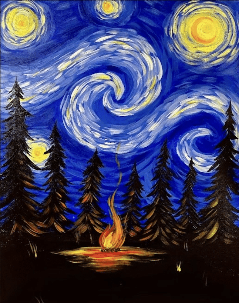 Mass Ave Paint Party - Starry Night Campfire