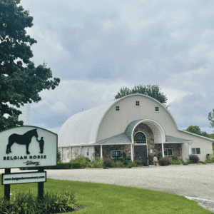 Belgian horse winery entrance