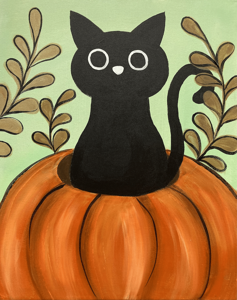 Martinsville Cookies and Canvas - Pumpkin Cat