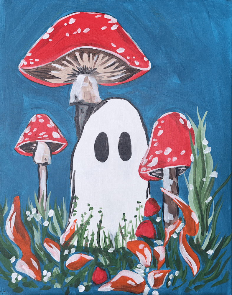 Fountain Square Canvas and Wine - Mushroom Ghost