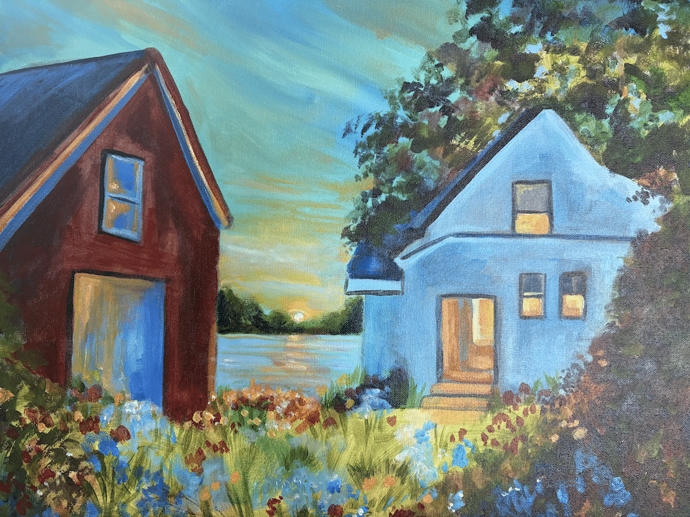Downtown Indy Paint and Wine - Fall Lake house