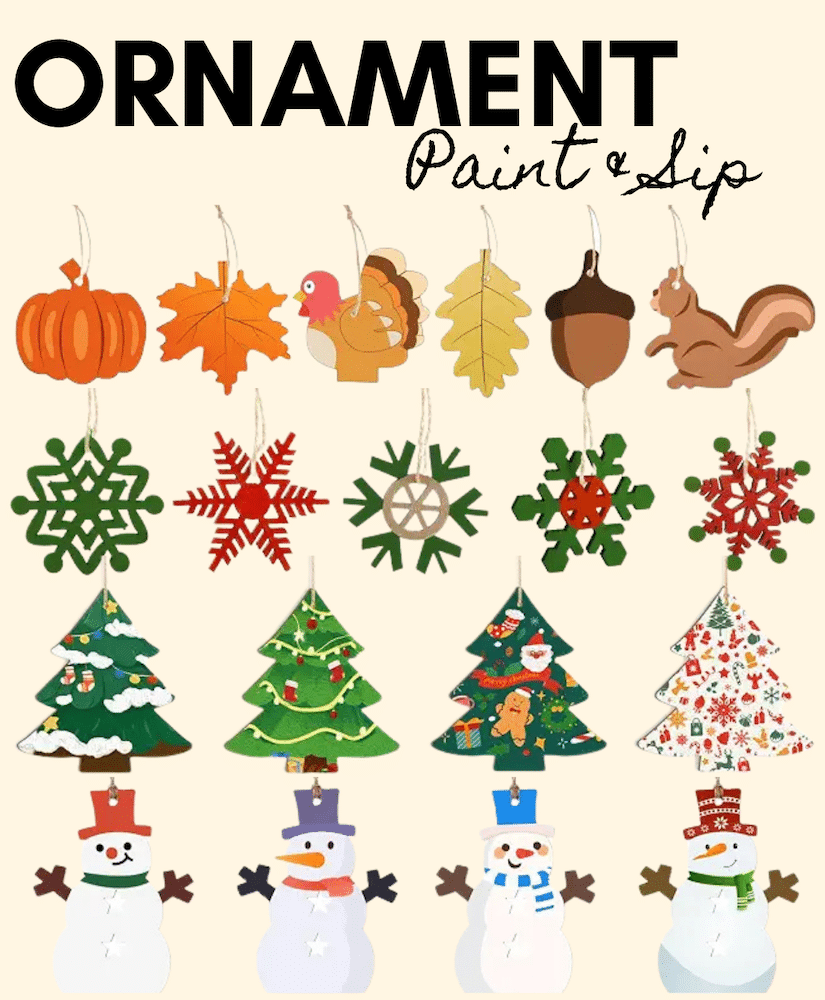 Downtown Paint and Sip - Christmas Tree Ornaments