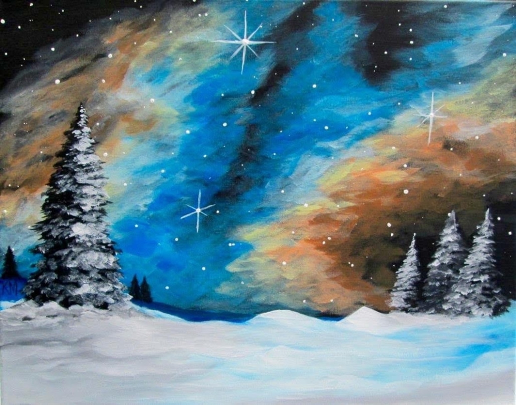 Twinkling Winter Stars Paint and Sip Mimosa Sunday Wine and