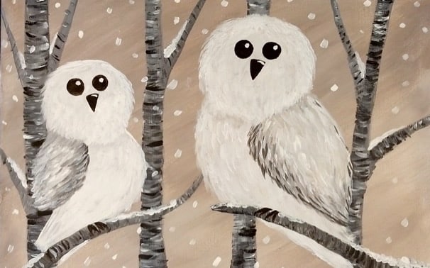 White Winter Owls