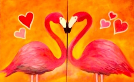 Flamingos in Love Date Night