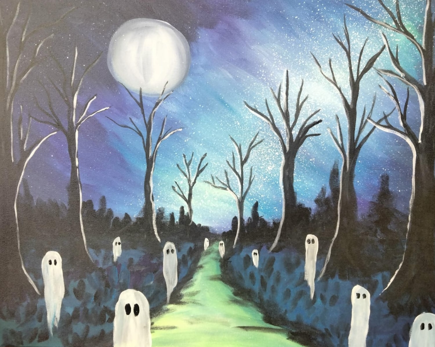 Ghost Walk Paint and Sip Sangria Saturday Wine and Canvas Kalamazoo