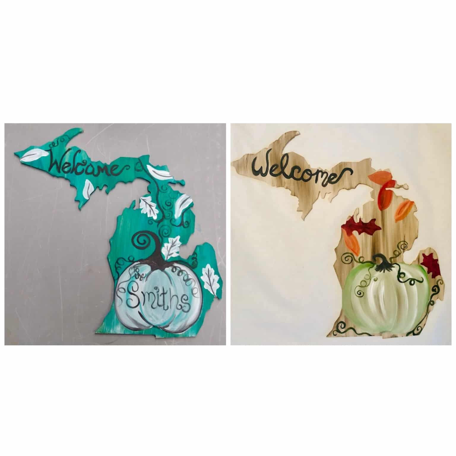 Michigan 18″ Wood Design Paint and Sip 3 Sangrias Wine