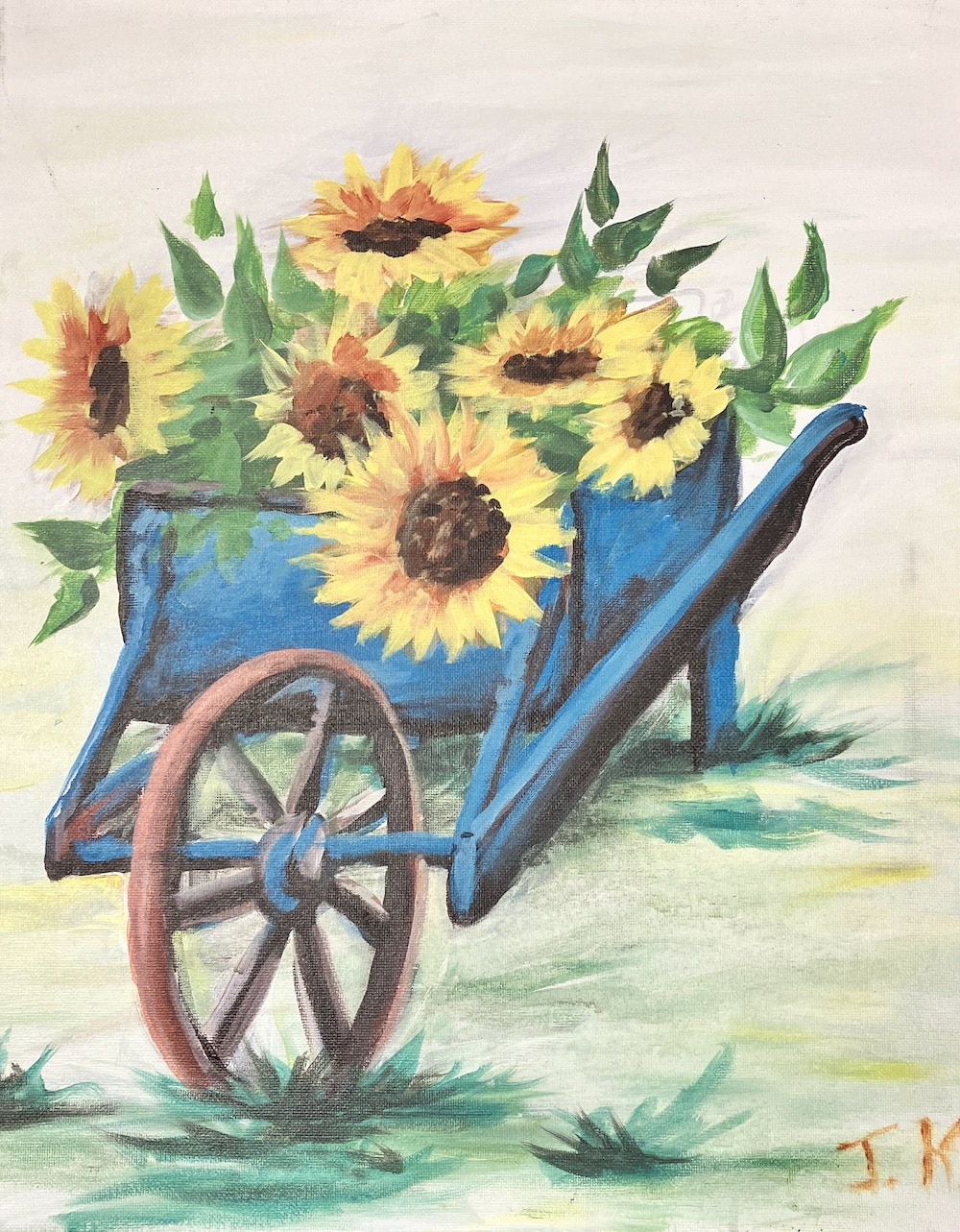 Sunflower Wheelbarrow