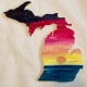 Sunset Lake Michigan Wood