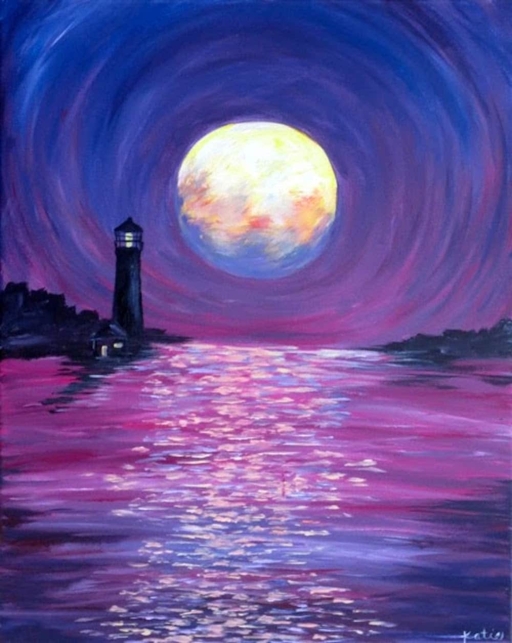 Purple Sunset Lighthouse